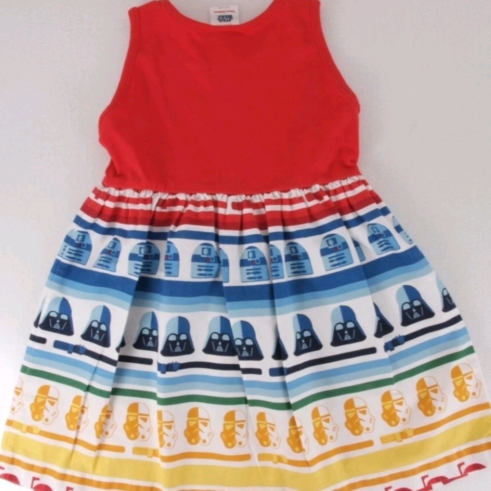 Hanna Andersson Red and Multicolor Star Wars Kids Dress